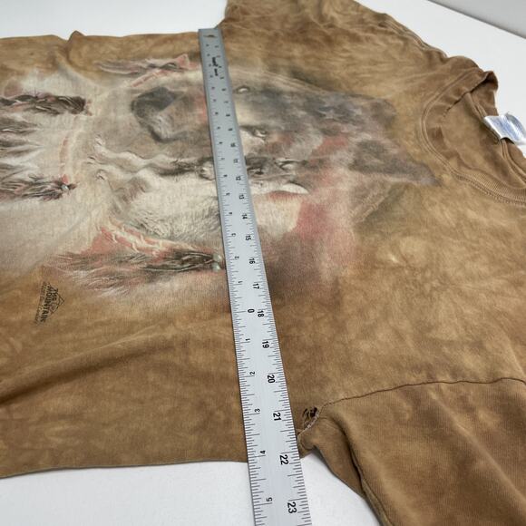 Thrashed Y2K Wolf T Shirt Streetwear Mens L Faded Acid Wash Indian Brown Holes - Picture 10 of 11